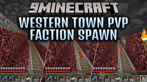 Western Town PvP Faction Spawn Map (1.20.1, 1.18.2) - Rule the Dusty Frontier