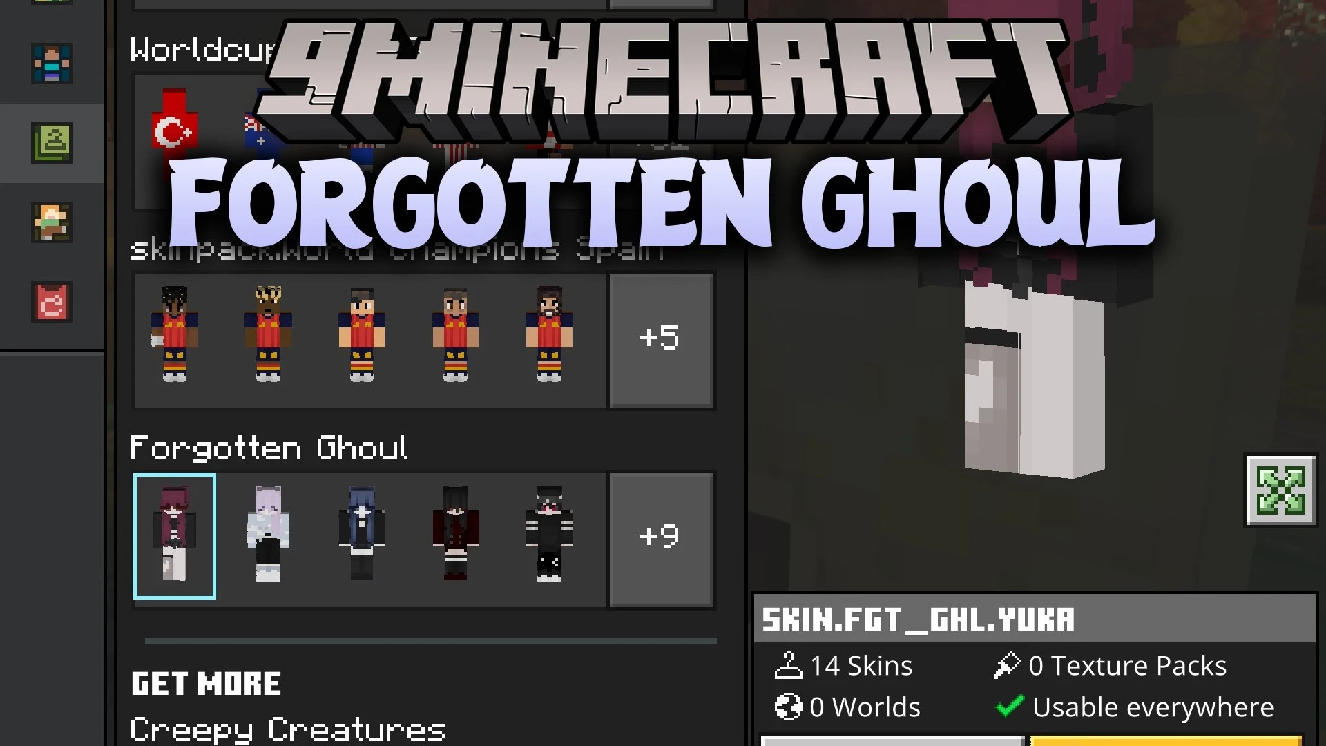 Forgotten Ghoul Skin Pack (26.x) – Haunting Urban Spirit Outfits for Bedrock