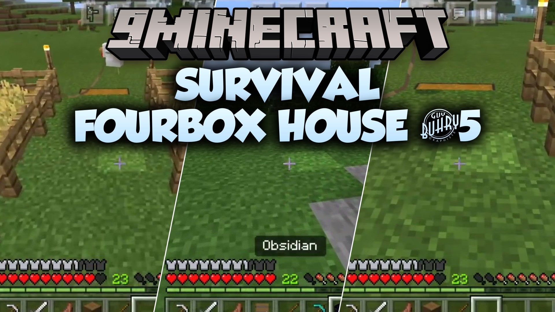 Survival Fourbox House #5 Map (26.x, 1.21) – Spawn Safely in a Fully Stocked