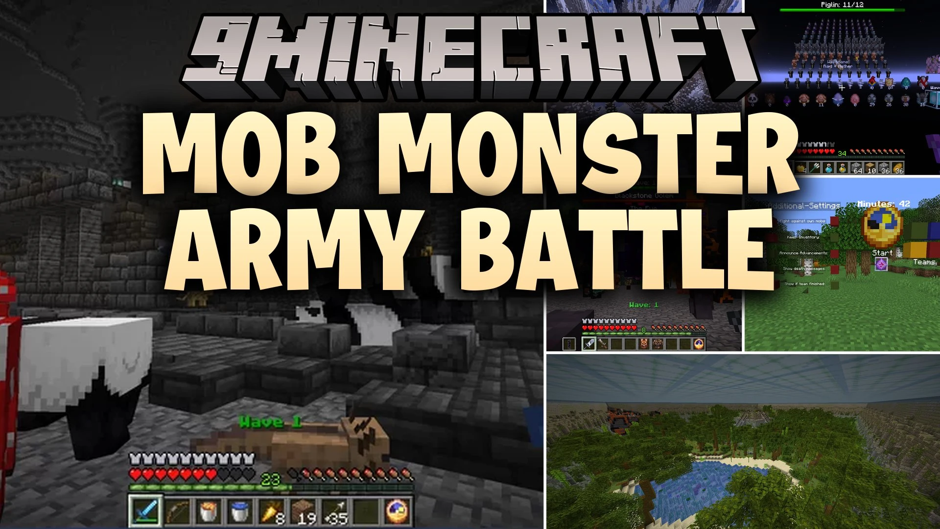 Mob Monster Army Battle Mod (26.2, 1.21.1) – Hunt Mobs and Unleash Army Waves