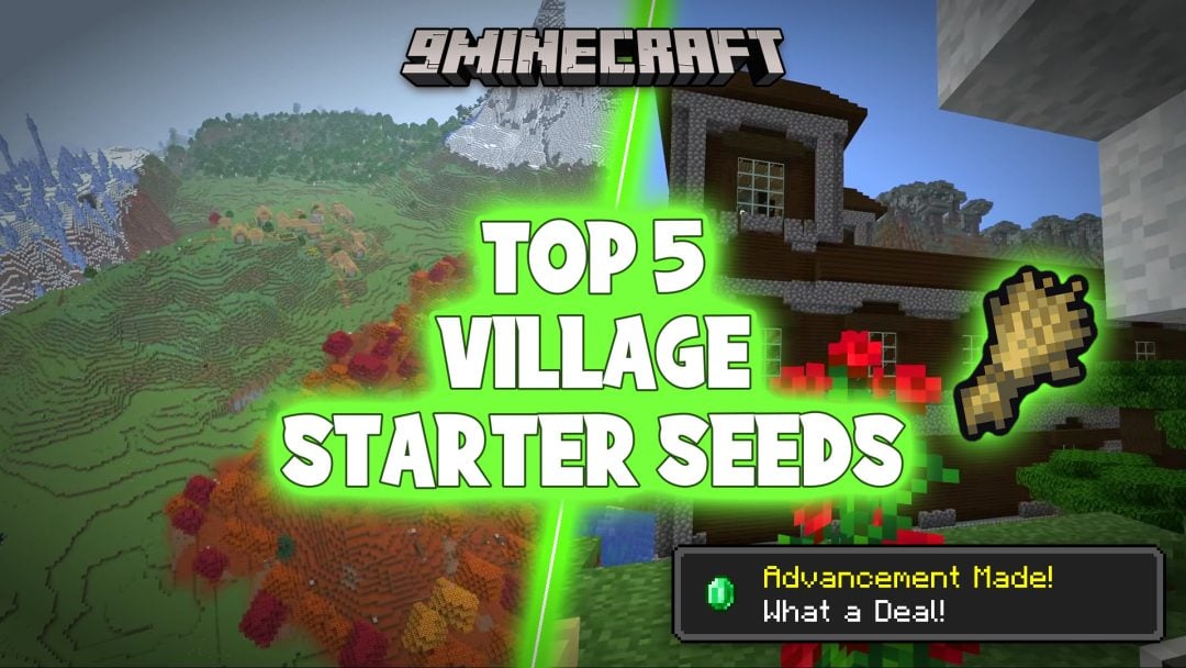 Top 5 Epic Village Starter Seeds for Minecraft 26.3 - Java & Bedrock Edition Thumbnail