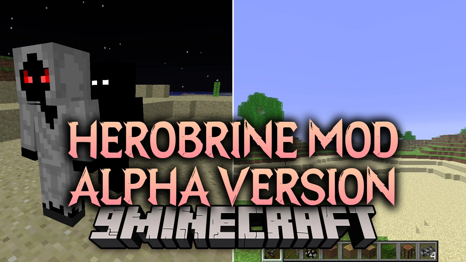 Herobrine Mod Alpha Version Mod (1.21.1) – Fight Creepypasta Monsters at Night