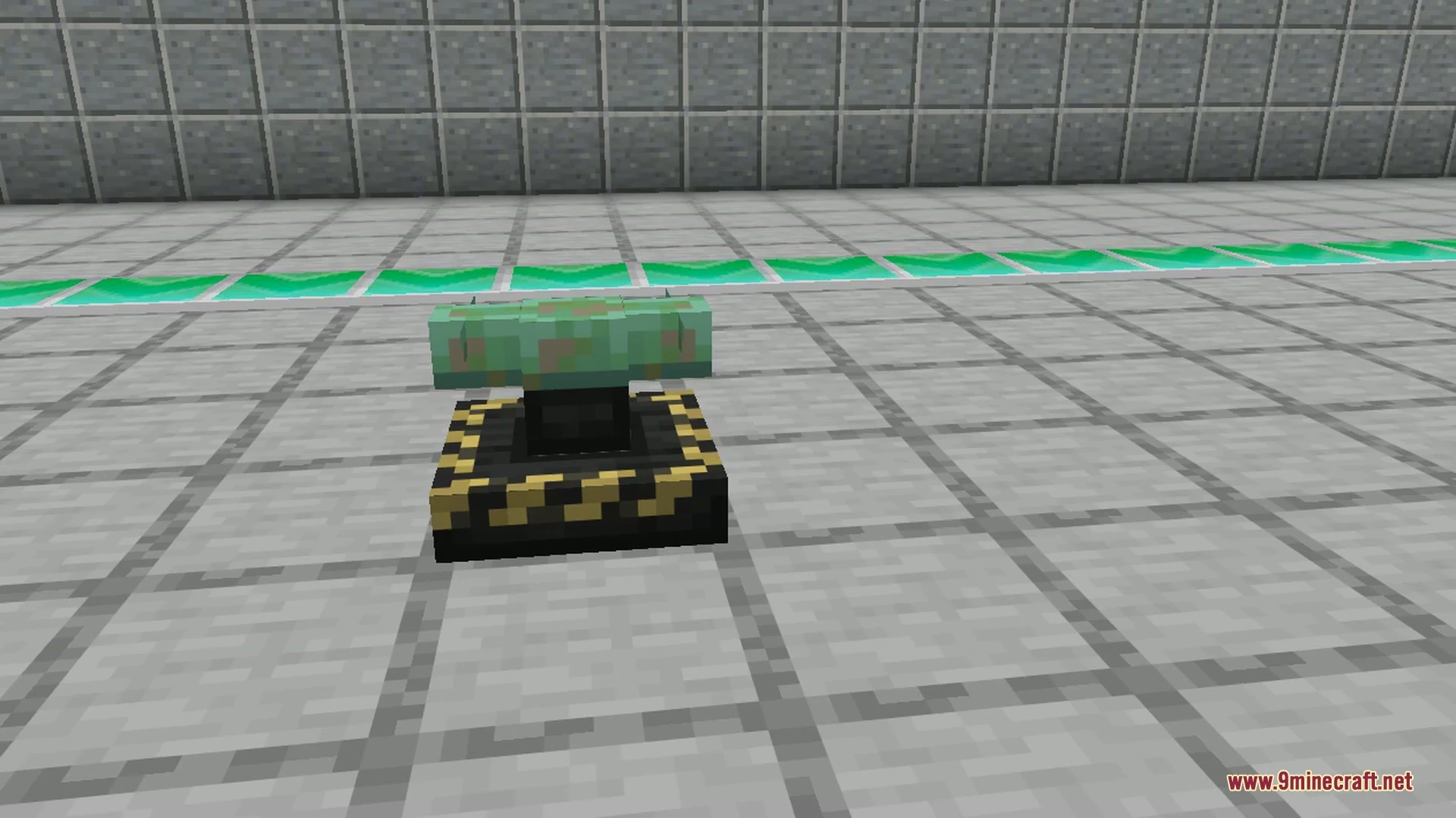Custom red motorcar parked on a grassy hill in Minecraft