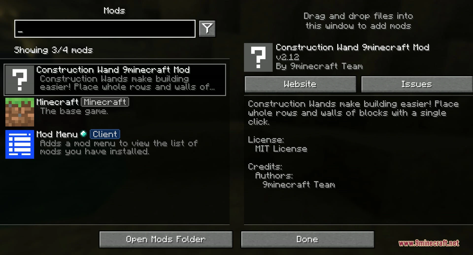 Construction Wand 9Minecraft Mod screenshot 2
