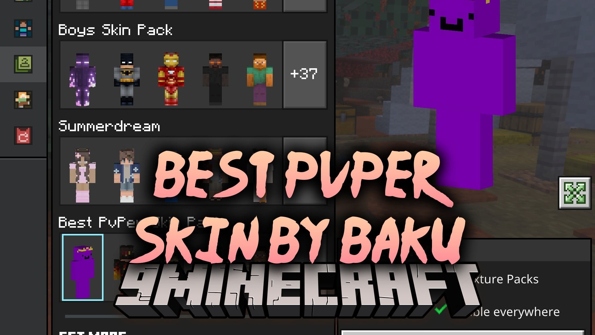 Best Pvper Skin by Baku Skin Pack (26.x) – Nine Combat Outfits for Bedrock PvP