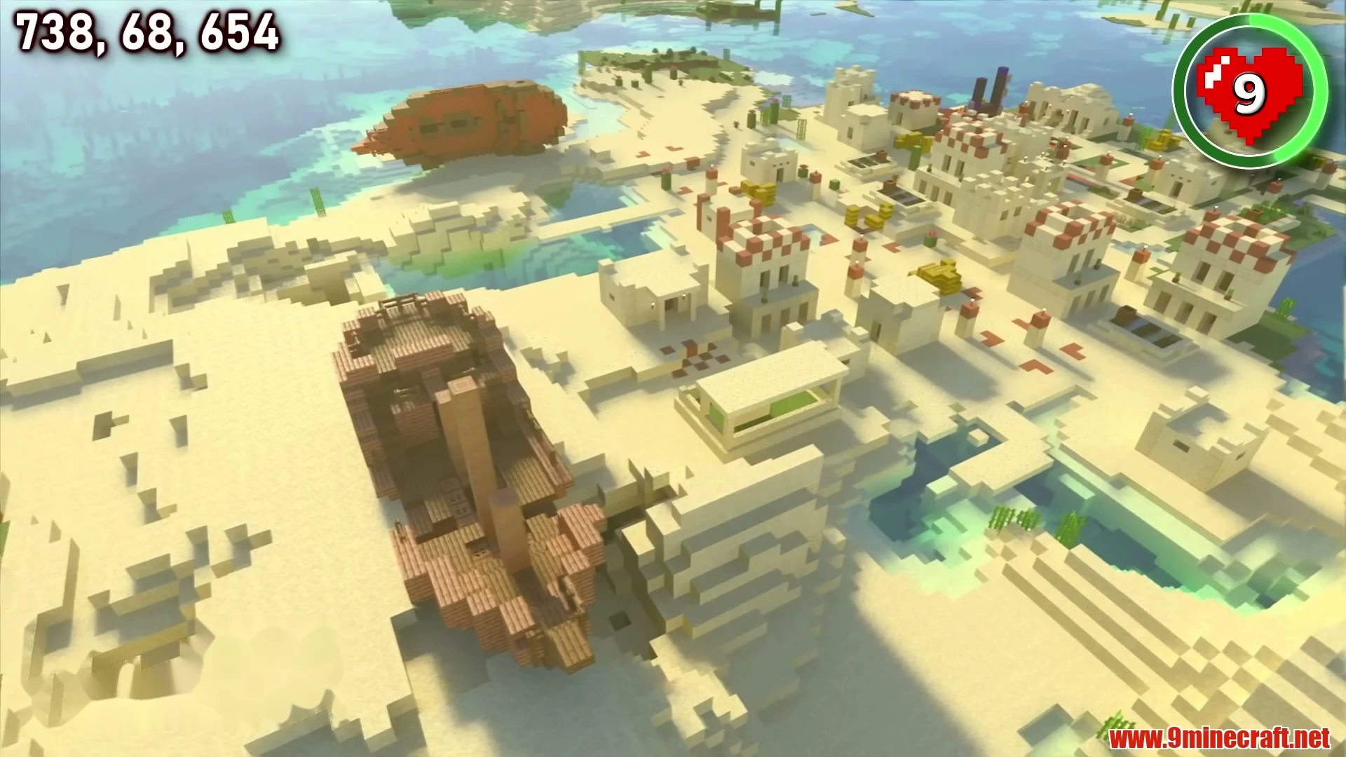 Twin Beached Shipwreck Village & Fortress Portal - Minecraft 26.3 Seed 5909053608336143369 View 2