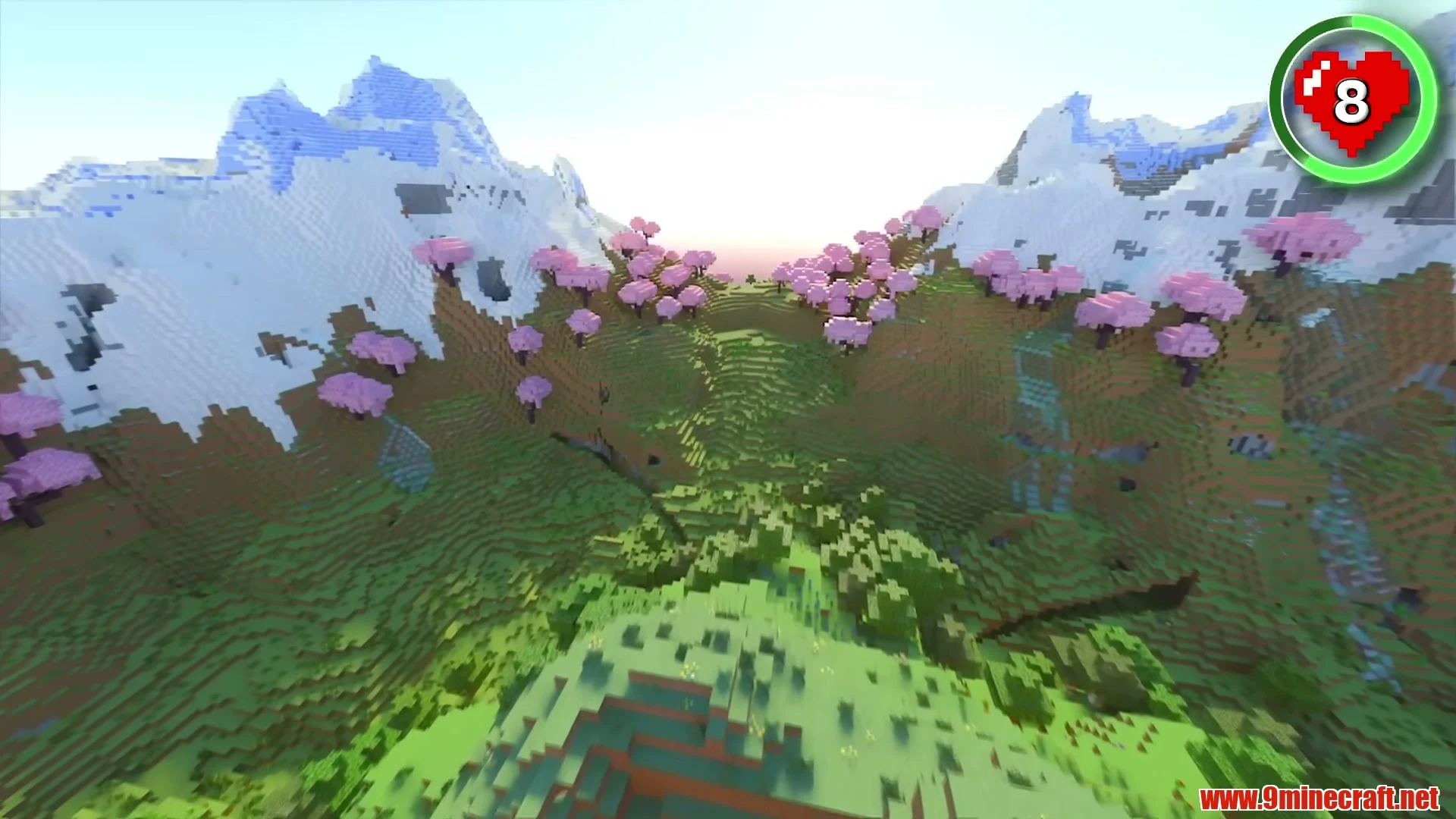 Cherry Blossom Ringed Meadow Hill Sanctuary - Minecraft 26.3 Seed 8700210007953256913 View 3