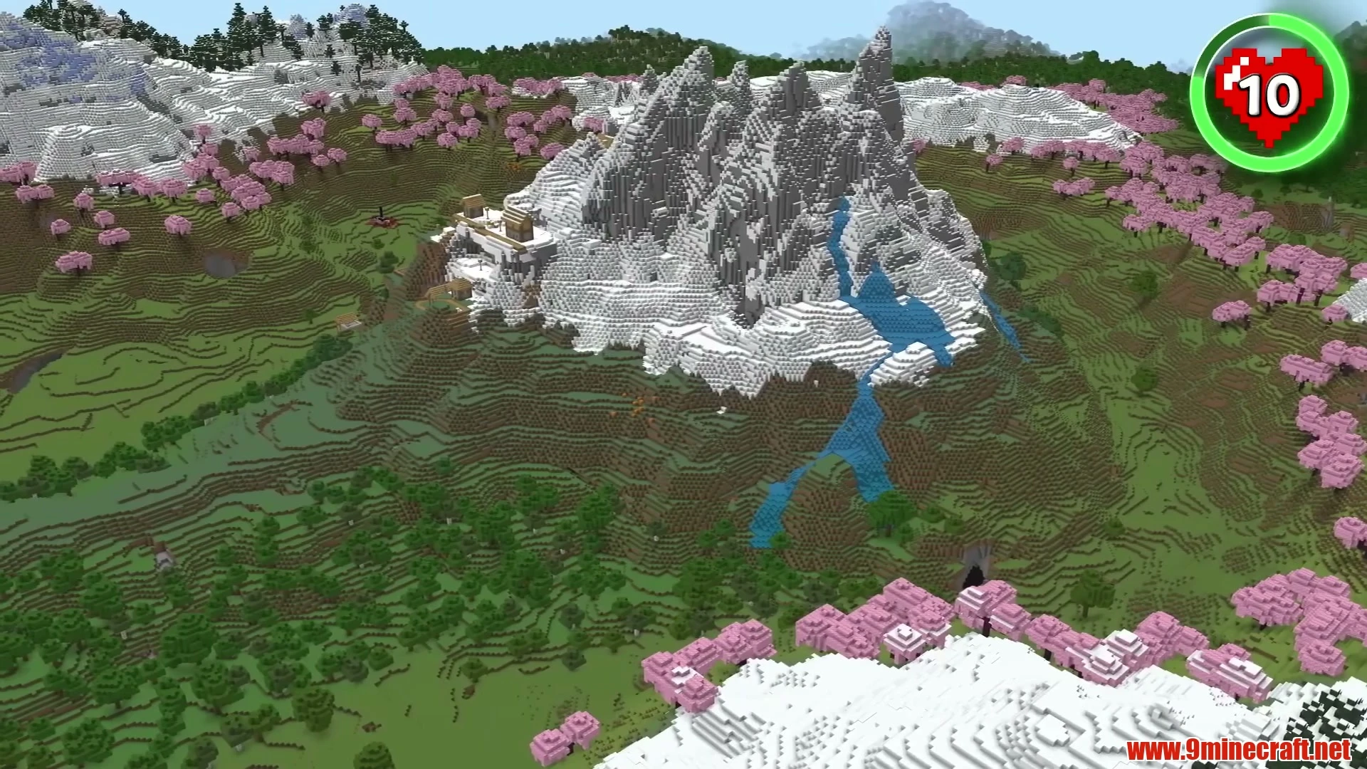 Cherry Blossom Mountain Ring & Crown Peak - Minecraft 26.3 Seed 5447000000010394973 View 3