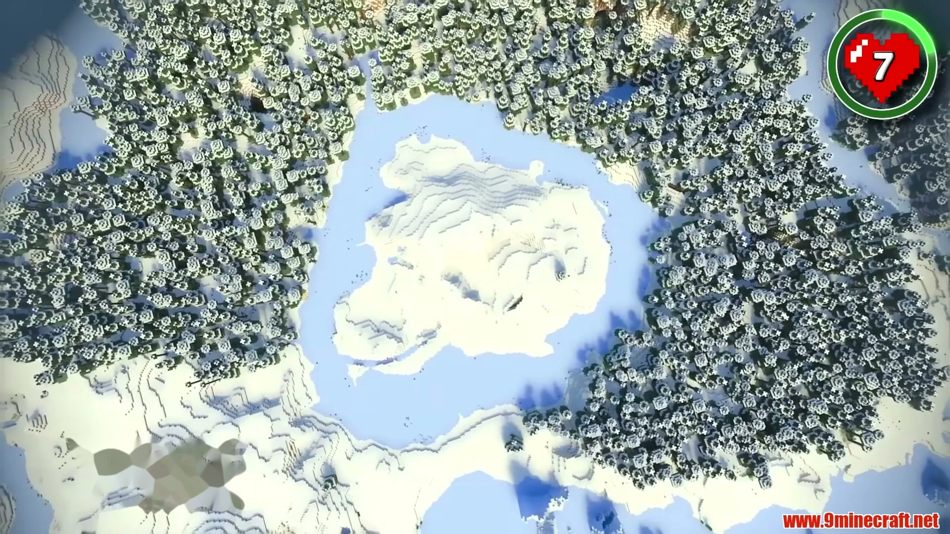 Glacial Ring Island & Natural Boat Race Track - Minecraft 26.3 Seed -62987873005198693 View 1