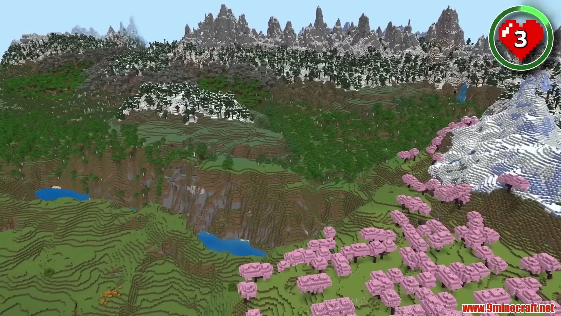Panoramic Multi-Biome Alpine Vista - Minecraft 26.3 Seed -7751907720820088206 View 1