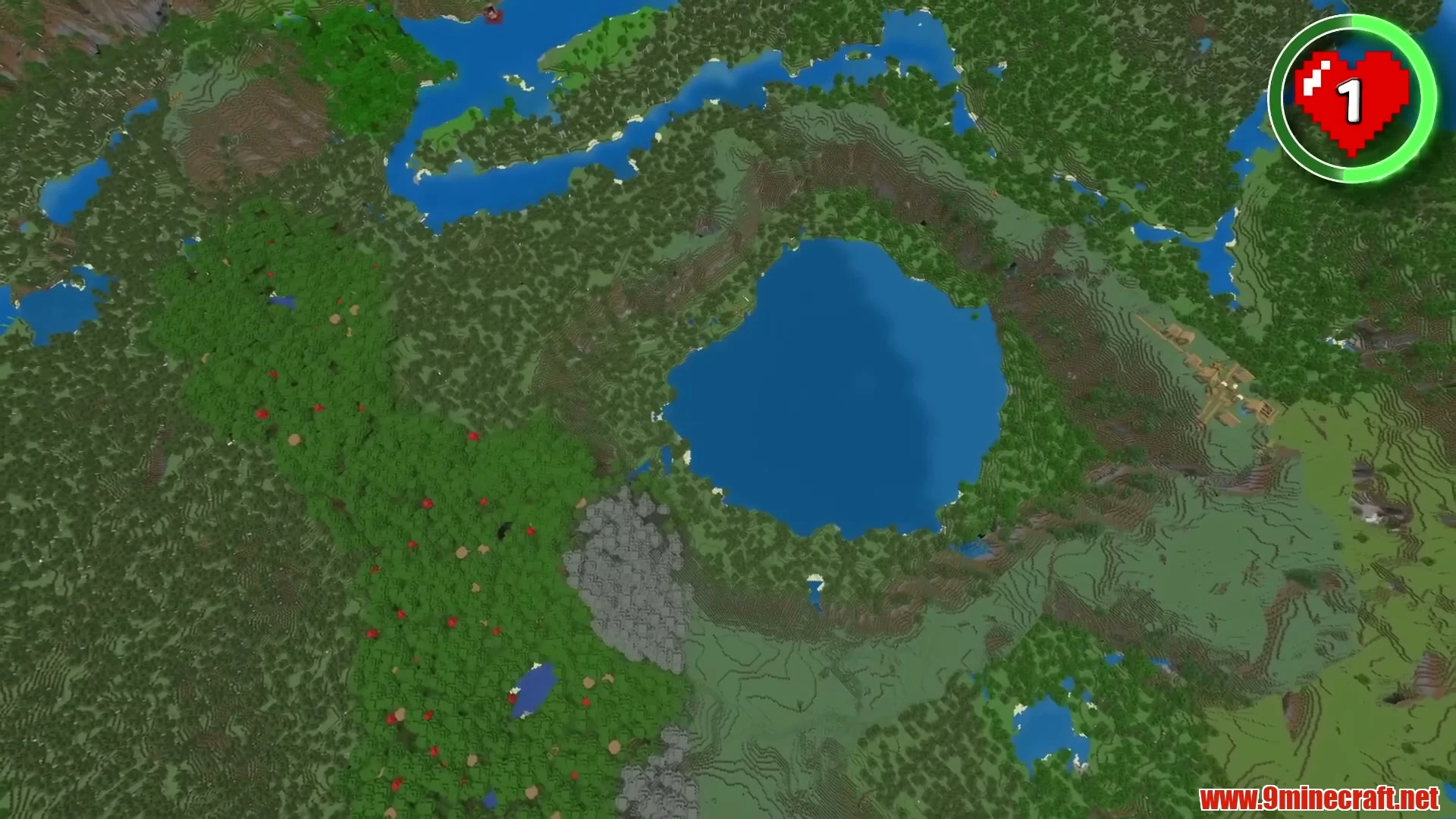 Crystal Lake Fortress Basin & Ridge Village - Minecraft 26.3 Seed 9993628440265742 View 3