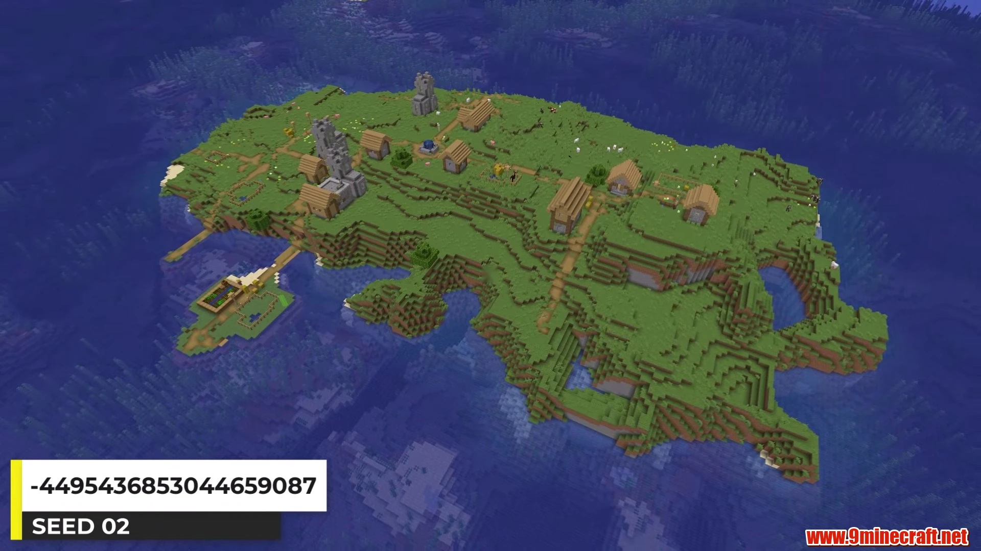 Solitary Island Village - Minecraft 26.3 Island Seed -4495436853044659087 view 1