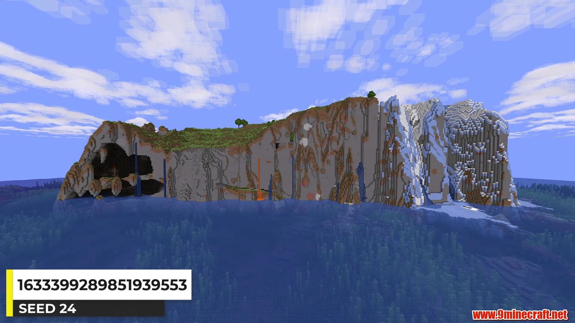 Sheer Cliff Seastack Island - Minecraft 26.3 Island Seed 1633399289851939553 view 1