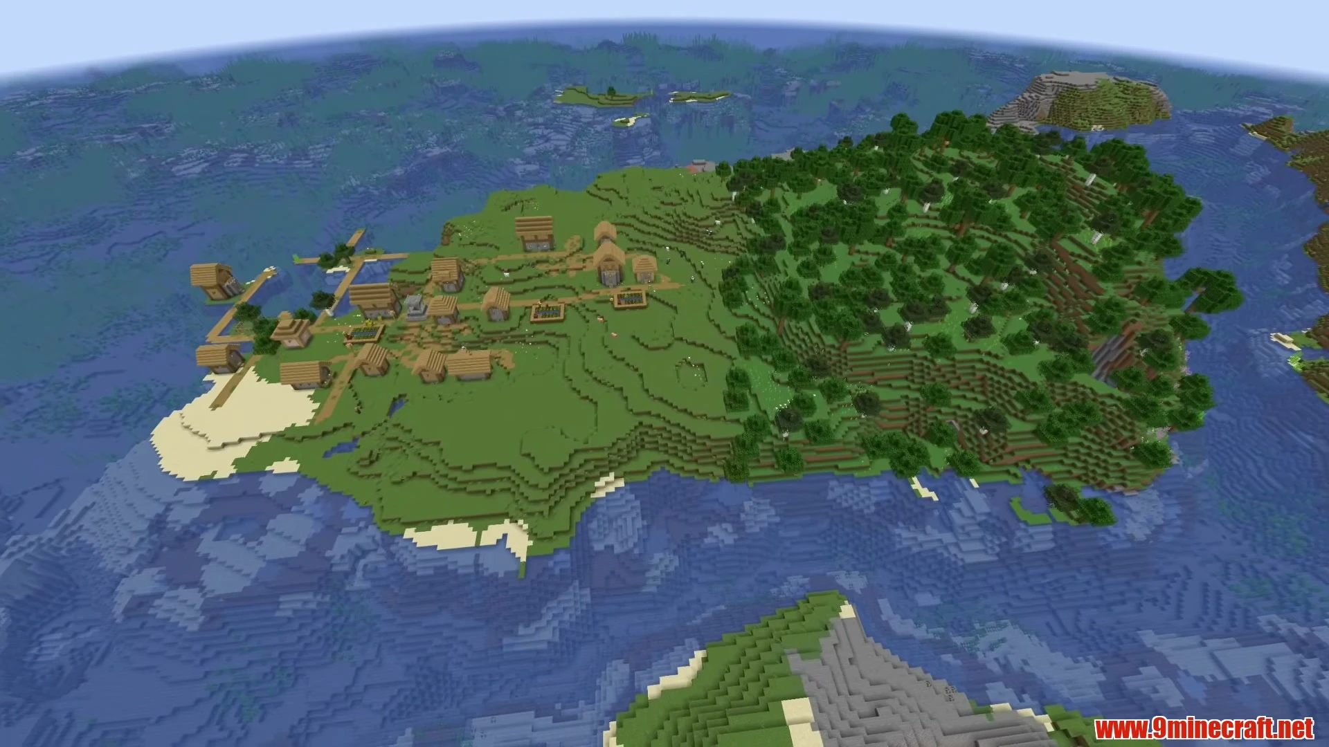 Plains Village Oasis Survival Island - Minecraft 26.3 Seed 9010407858236494543 View 1