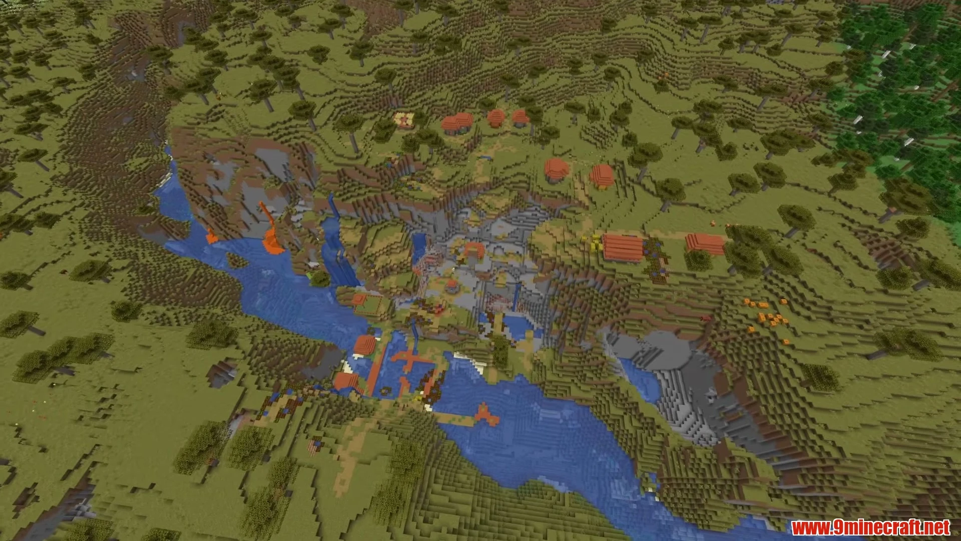Sunken Dripstone Ravine Village & Dark Forest Mansion - Minecraft 26.3 Seed 1207728337338517597 View 3