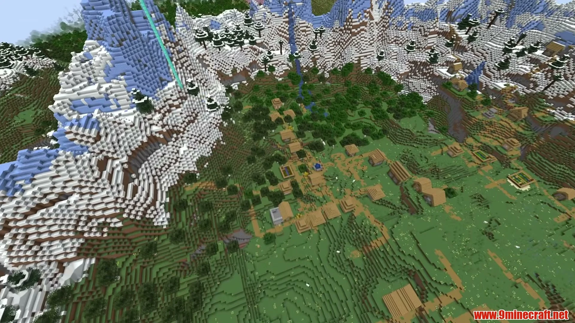 Mega Plains Settlement Frontier & River Fork - Minecraft 26.3 Seed -410552751819709174 View 2
