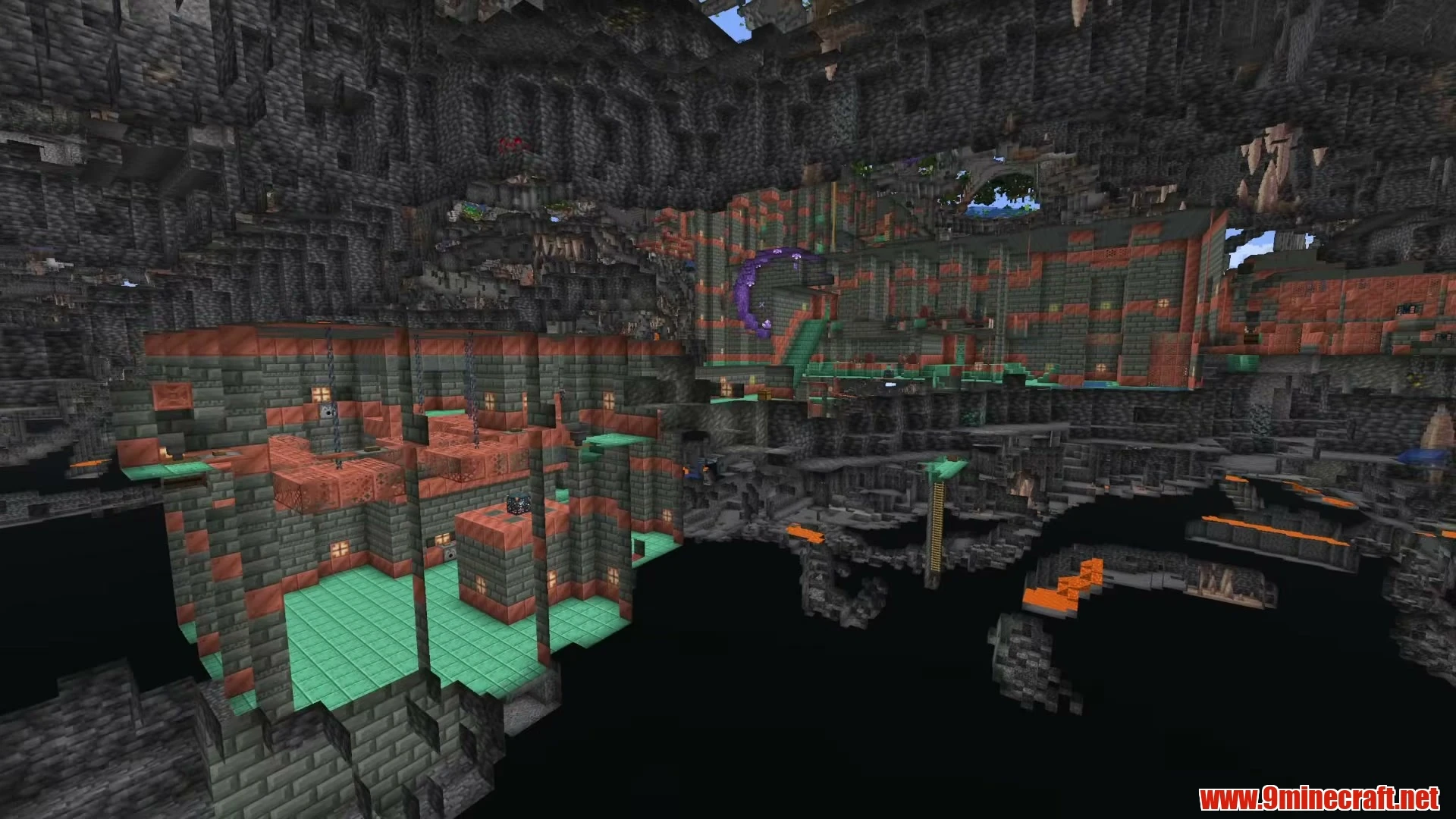 Frontier Canyon Blacksmith Hamlet & Deep Vaults - Minecraft 26.3 Seed 9082245985188114873 View 3