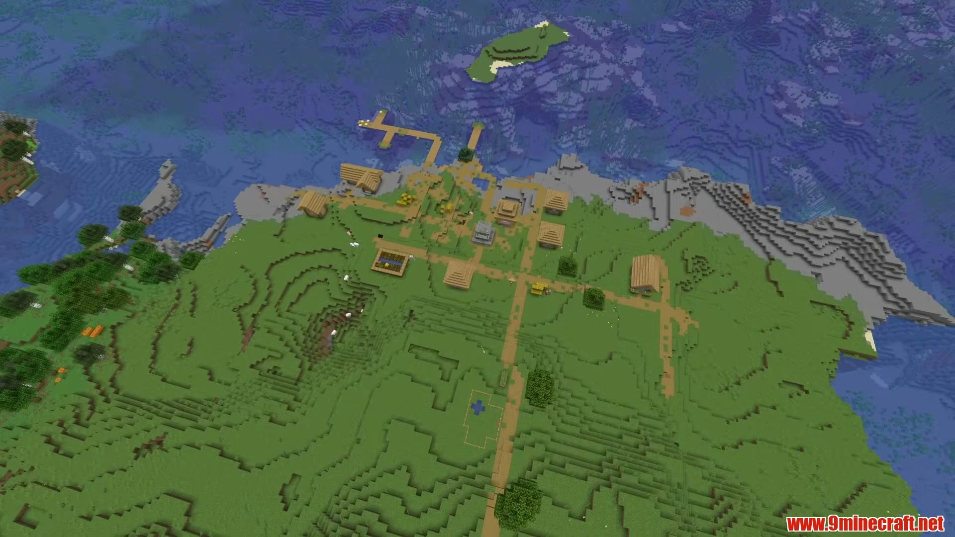 Coastal Haven Village Overlooking Mushroom Island - Minecraft 26.3 Seed 758955882212056435 View 2