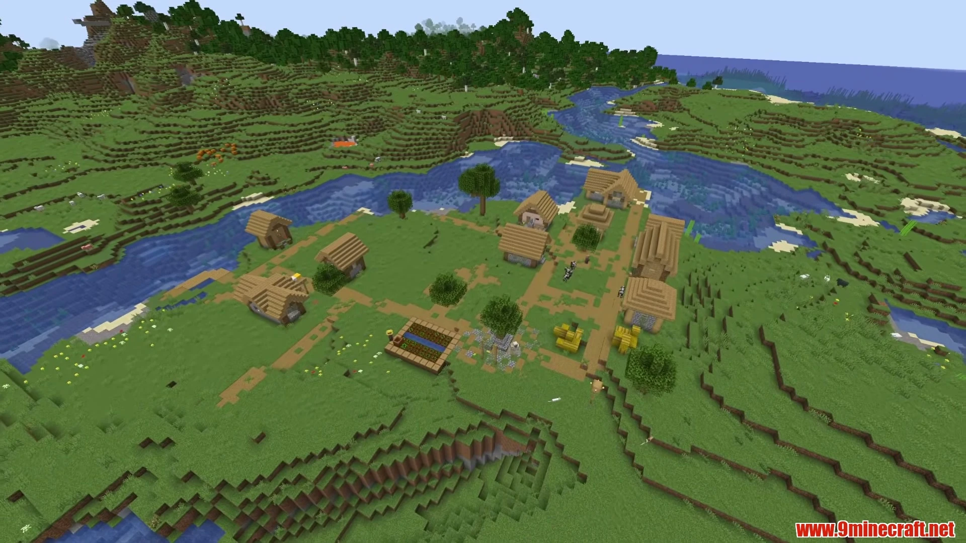 Classic Plains Village with Stocked Blacksmith - Minecraft 26.3 Seed 68384619925181656 View 3